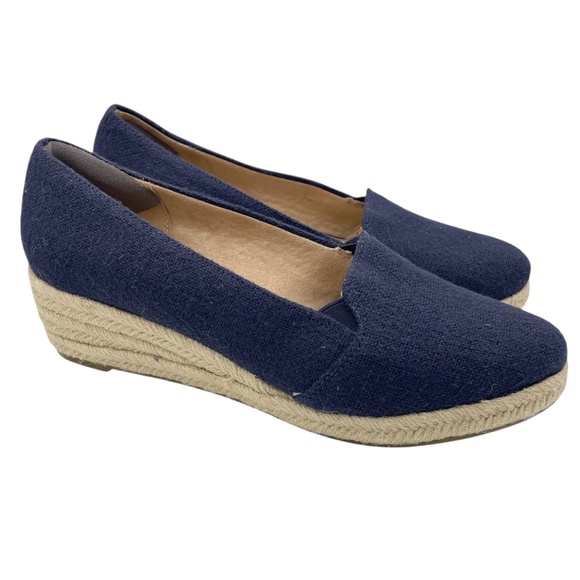 LIFE STRIDE Kamilla espadrille wedges fabric slip-on women’s shoes Size 8.5M - Picture 1 of 10
